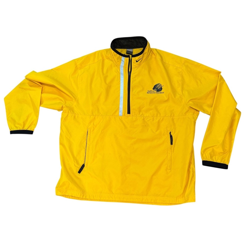 Nike Jacket Mens XL Yellow 1/4 Zip Windbreaker SunTrust Richmond Marathon